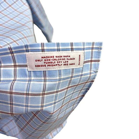 Brooks Brothers Blue White Plaid Long Sleeve Button Down Shirt Medium - Picture 4 of 4